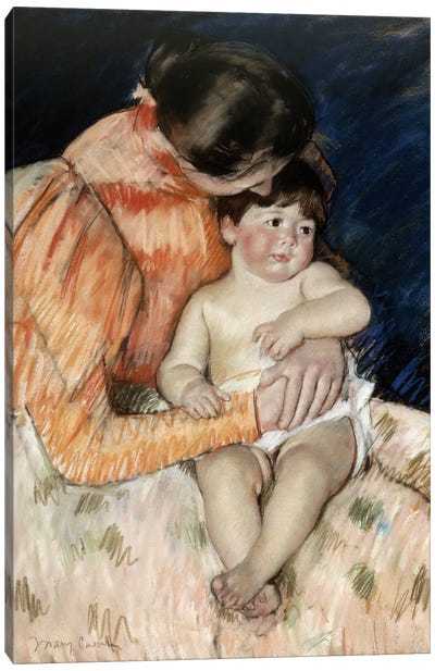 Mother And Child, c.1890-99 Canvas Art Print - Mary Cassatt