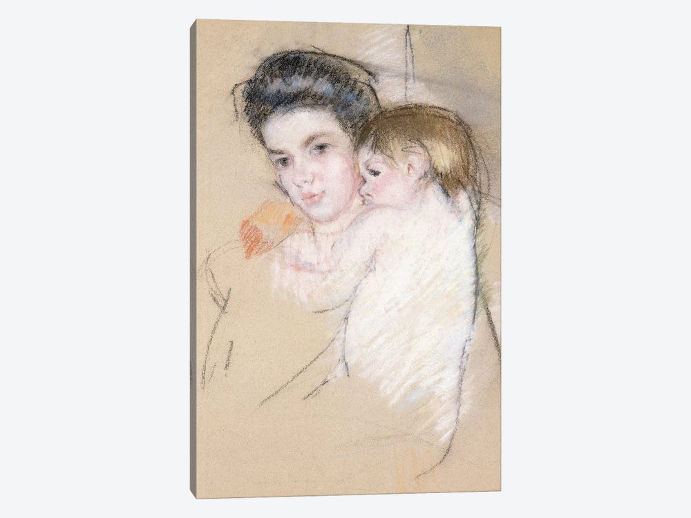 Mother And Nude Child by Mary Stevenson Cassatt 1-piece Canvas Artwork