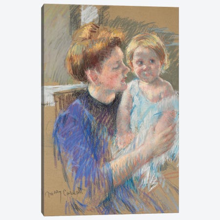 Mother In Purple Holding Her Child, c.1914 Canvas Print #BMN6855} by Mary Stevenson Cassatt Canvas Print
