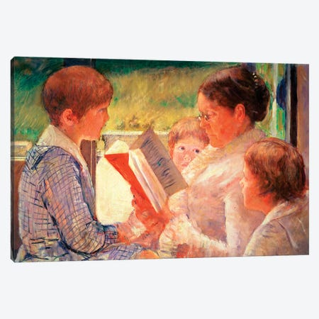 Mrs. Cassatt Reading To Her Grandchildren, 1888 Canvas Print #BMN6859} by Mary Stevenson Cassatt Canvas Art