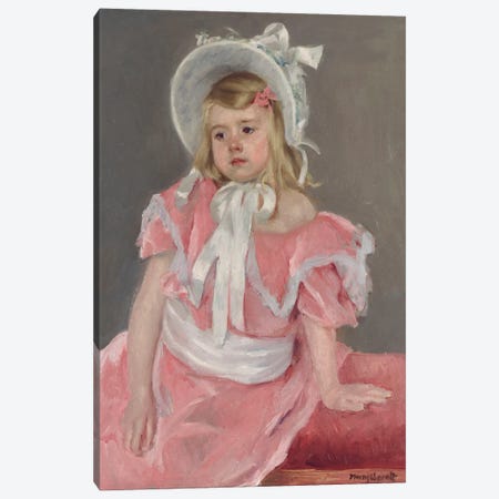 Sara Seated, Leaning On Her Left Hand Canvas Print #BMN6866} by Mary Stevenson Cassatt Canvas Artwork