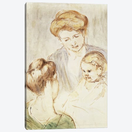 Smiling Baby With Two Girls Canvas Print #BMN6868} by Mary Stevenson Cassatt Canvas Print