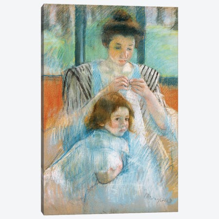 Study For Young Mother Sewing, 1902 Canvas Print #BMN6869} by Mary Stevenson Cassatt Art Print