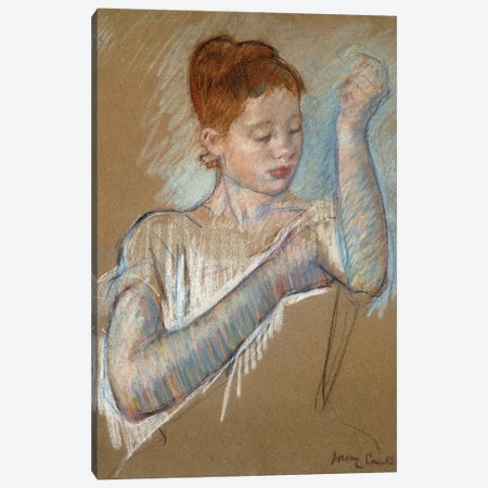 The Long Gloves, 1889 Canvas Print #BMN6876} by Mary Stevenson Cassatt Canvas Print