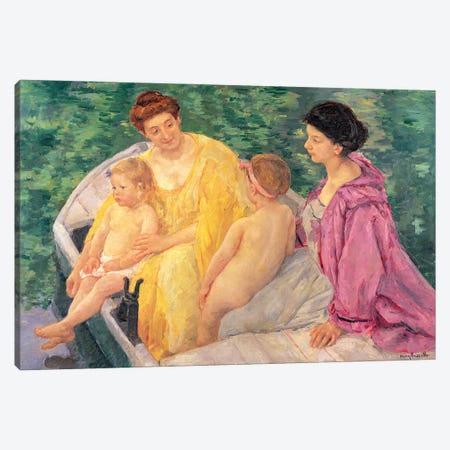 The Swim (Two Mothers And Their Children On A Boat), 1910 Canvas Print #BMN6878} by Mary Stevenson Cassatt Canvas Artwork