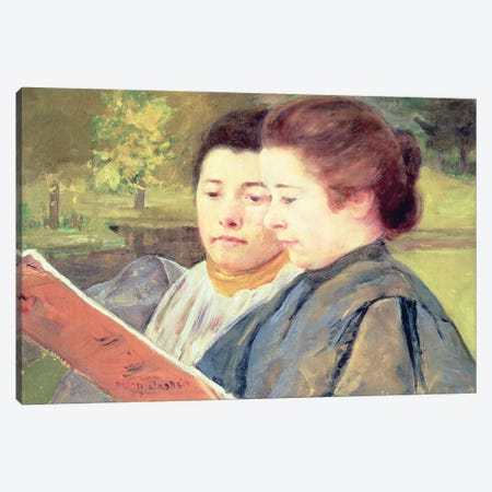 Women Reading Canvas Print #BMN6885} by Mary Stevenson Cassatt Canvas Wall Art
