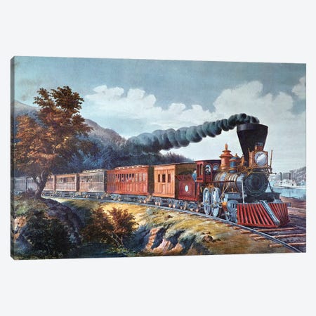 American Express Train, 1864 Canvas Print #BMN6893} by Currier & Ives Canvas Artwork