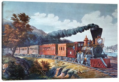 American Express Train, 1864 Canvas Art Print - Trains