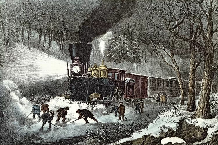 American Railroad Scene, 1871 by Currier & Ives wall art