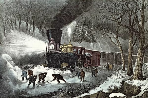 Trains: American Railroad Scene, 1871 by Currier & Ives