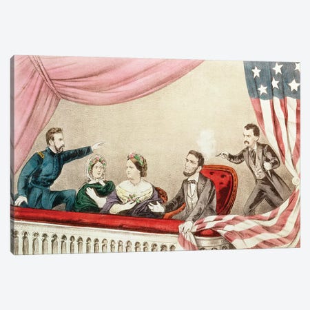 Assassination Of Abraham Lincoln Canvas Print #BMN6897} by Currier & Ives Canvas Print