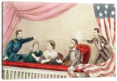 Assassination Of Abraham Lincoln Canvas Art Print - Currier & Ives