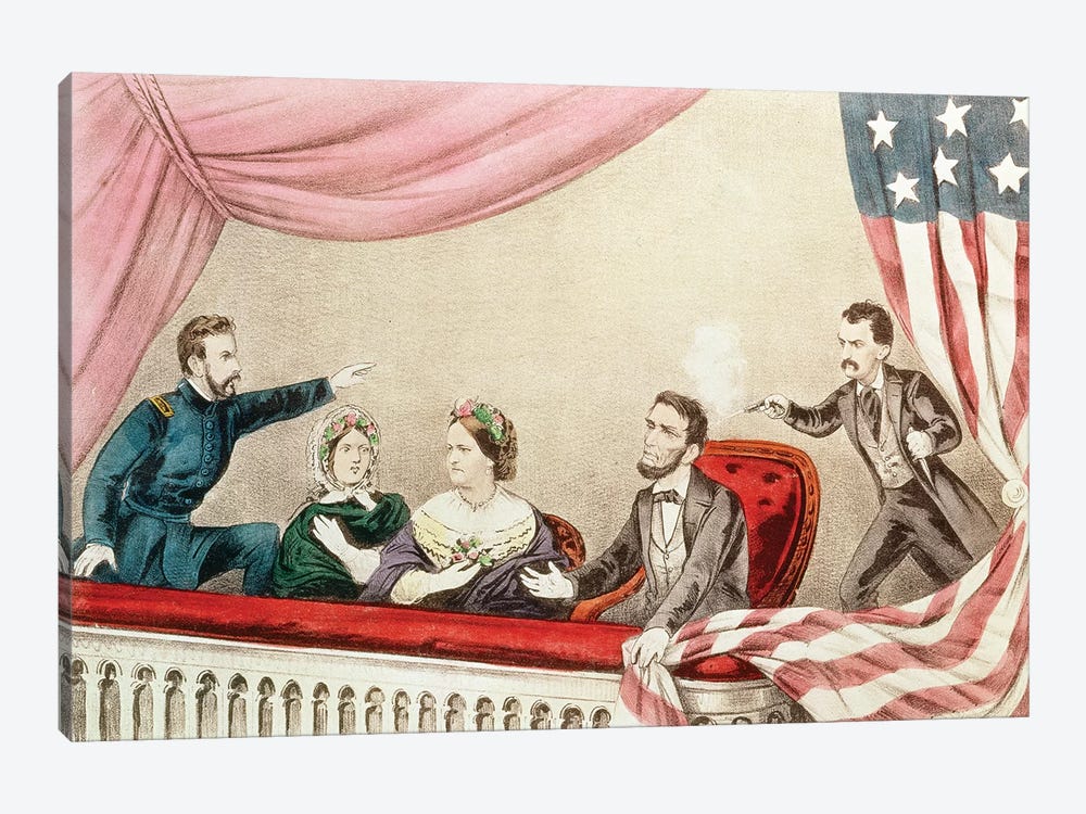 Assassination Of Abraham Lincoln by Currier & Ives 1-piece Canvas Artwork