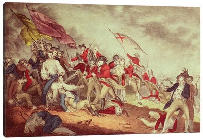 Battle At Bunker's Hill Canvas Art Print - Currier & Ives