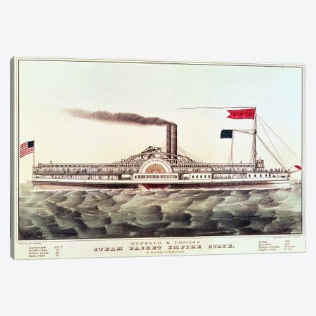 Buffalo & Chicago Steam Packet, Empire State Canvas Print #BMN6903} by Currier & Ives Canvas Art