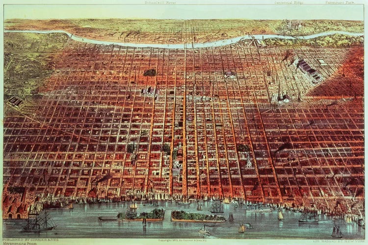 General View Of Philadelphia, 1875 by Currier & Ives wall art