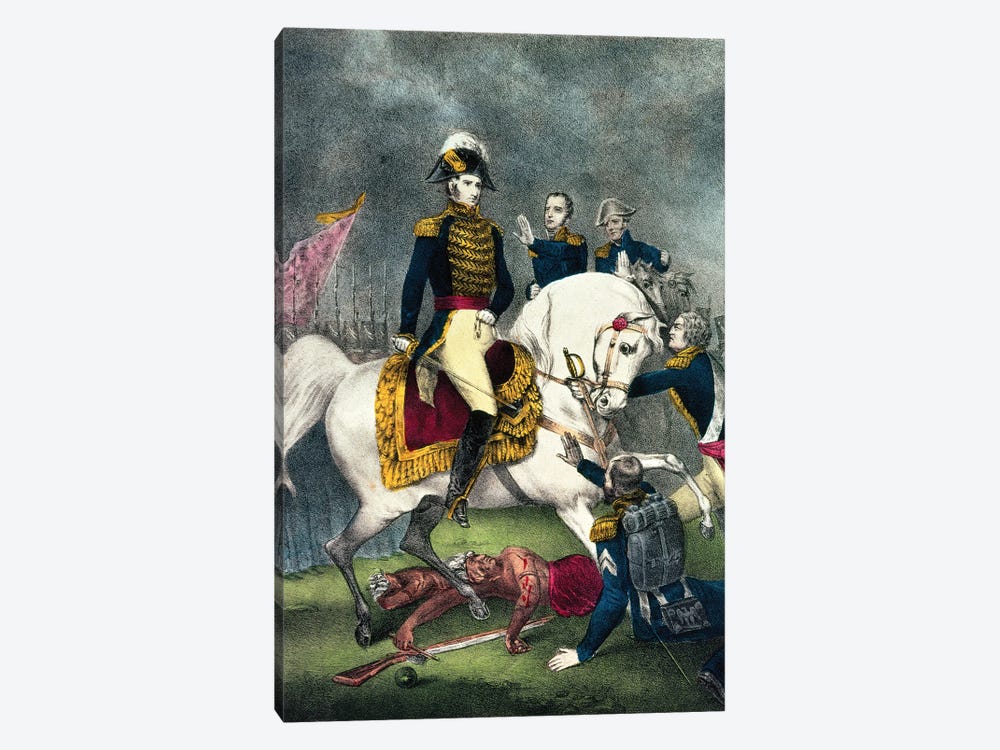 General William H. Harrison At The Battle Of Tippecanoe, 1840 1-piece Canvas Art Print