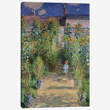 The Artist's Garden at Vetheuil, 1880  Canvas Print #BMN690} by Claude Monet Canvas Art Print