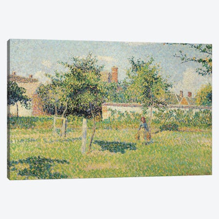 Woman in the Meadow at Eragny, Spring, 1887  Canvas Print #BMN691} by Camille Pissarro Canvas Print