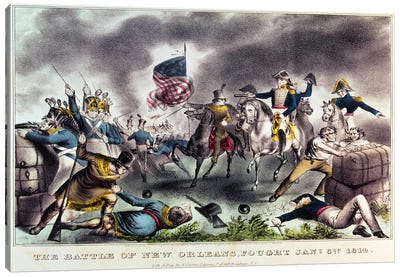 The Battle Of New Orleans, 8th January, 1814 Canvas Art Print - Army Art
