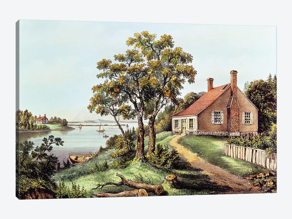 The Birthplace Of Washington At Bridges Creek, Westmoreland County, VA by Currier & Ives 1-piece Canvas Art Print