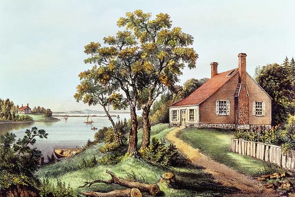 Countrysides: The Birthplace Of Washington At Bridges Creek, Westmoreland County, VA by Currier & Ives