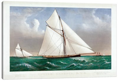 The Cutter Genesta, 1885 Canvas Art Print - Nautical Art