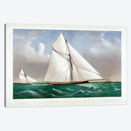 The Cutter Genesta, 1885 Canvas Print #BMN6926} by Currier & Ives Canvas Print