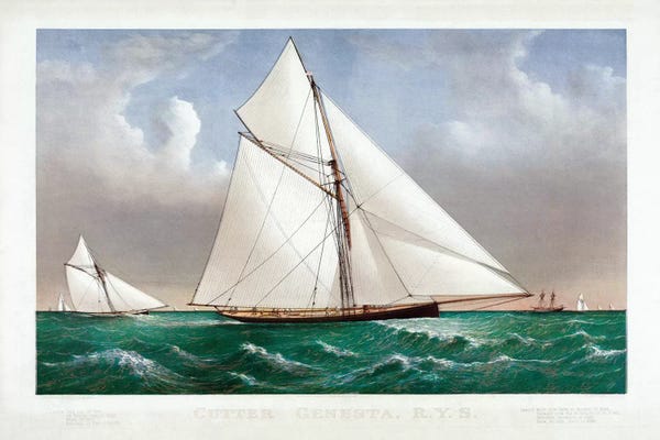 Nautical: The Cutter Genesta, 1885 by Currier & Ives