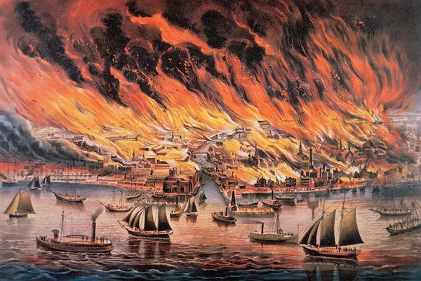 Illinois: The Great Fire Of Chicago, 1871 by Currier & Ives