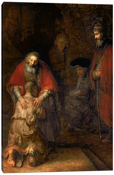 Return of the Prodigal Son, c.1668-69  Canvas Art Print - 3-Piece Fine Art