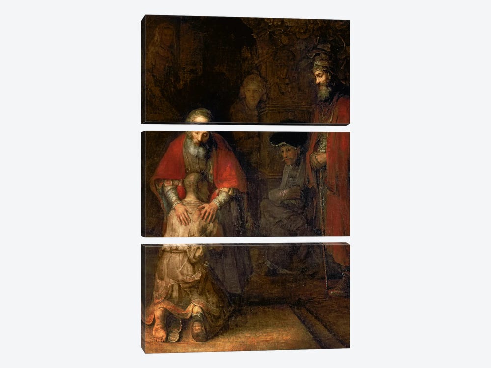 Return of the Prodigal Son, c.1668-69  by Rembrandt van Rijn 3-piece Canvas Wall Art
