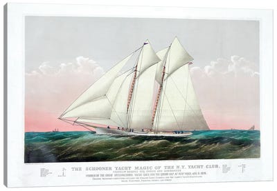 The Schooner Magic Of The New York Yacht Club, 1870 Canvas Art Print - Currier & Ives