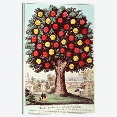 The Tree Of Temperance, 1872 Canvas Print #BMN6937} by Currier & Ives Canvas Art