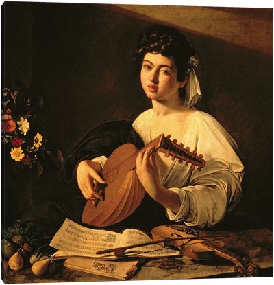The Lute Player, c.1595  Canvas Art Print - Classical Music Art