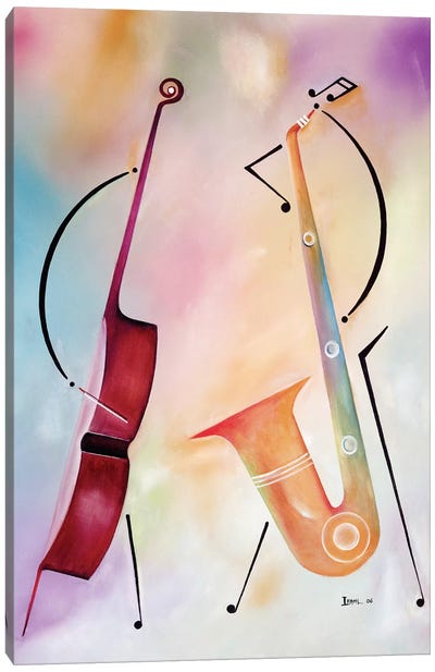 Bass And Sax Canvas Art Print - Cello Art