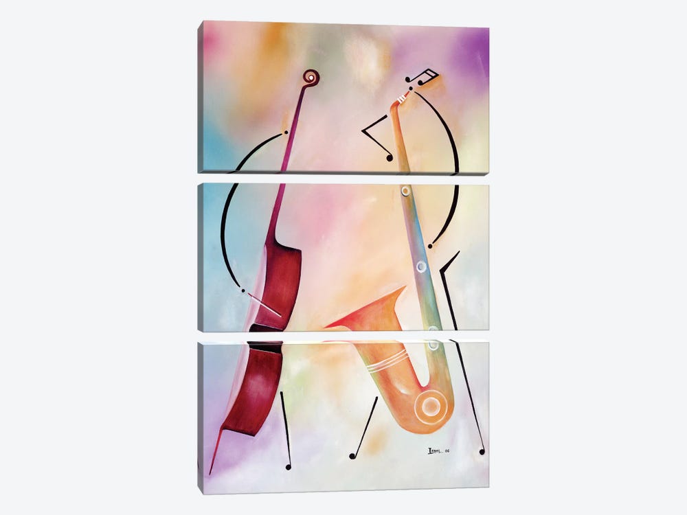 Bass And Sax by Ikahl Beckford 3-piece Canvas Artwork