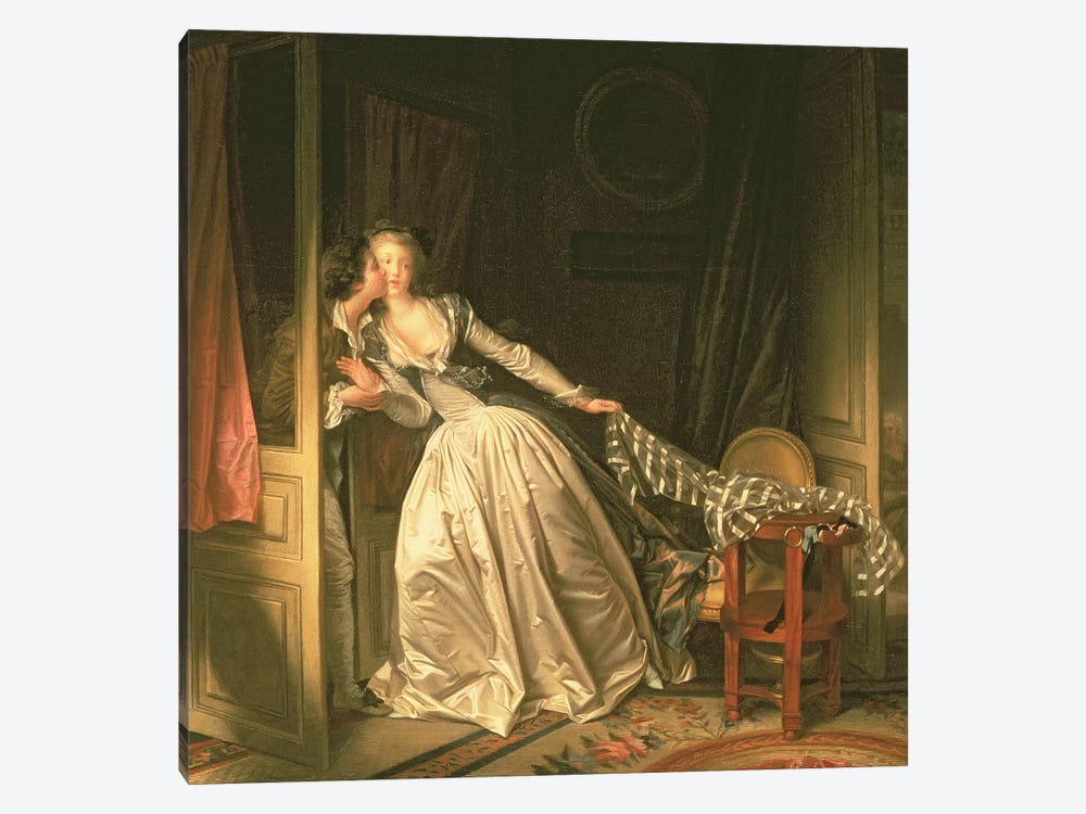 The Stolen Kiss, c.1788 by Jean-Honore Fragonard 1-piece Canvas Artwork
