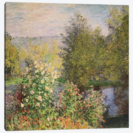 A Corner of the Garden at Montgeron, 1876-7  Canvas Print #BMN695} by Claude Monet Canvas Art