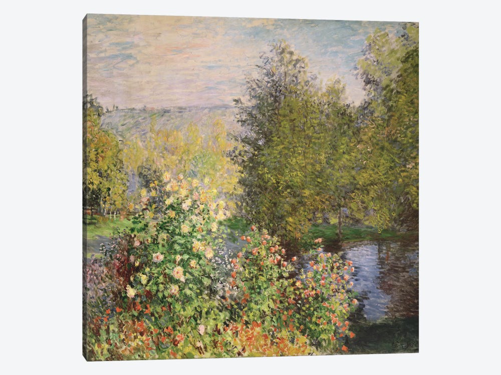 A Corner of the Garden at Montgeron, 1876-7  by Claude Monet 1-piece Canvas Print