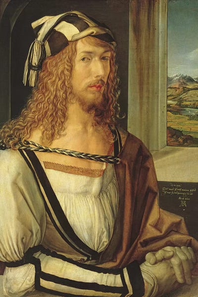 Renaissance: Self Portrait With Gloves, 1498 by Albrecht Dürer