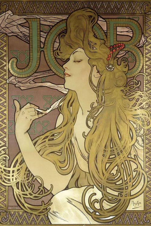JOB Rolling Papers Advertisement, 1896 by Alphonse Mucha wall art