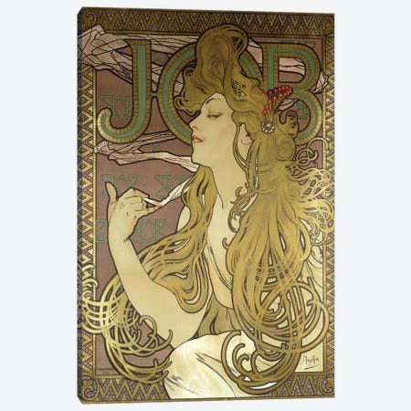 JOB Rolling Papers Advertisement, 1896 Canvas Print #BMN6976} by Alphonse Mucha Canvas Wall Art