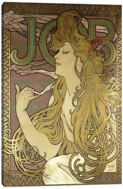 JOB Rolling Papers Advertisement, 1896 Canvas Art Print - Art Nouveau
