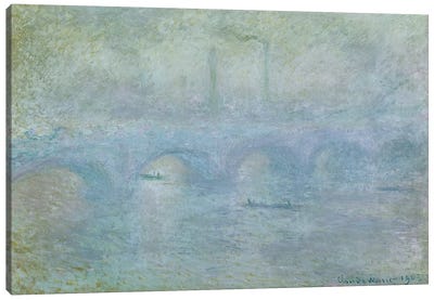 Waterloo Bridge: Effect of the Mist, 1903 Canvas Art Print - Mist & Fog Art