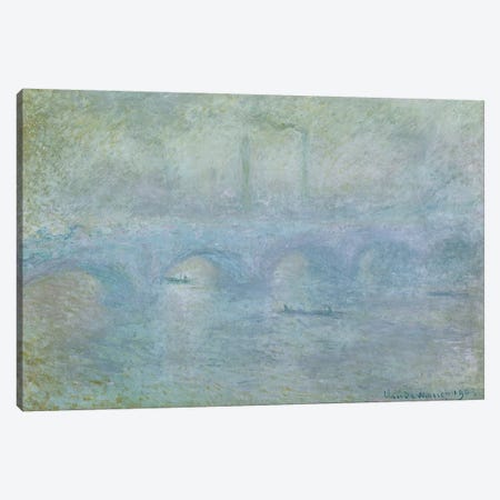 Waterloo Bridge: Effect of the Mist, 1903 Canvas Print #BMN697} by Claude Monet Canvas Artwork