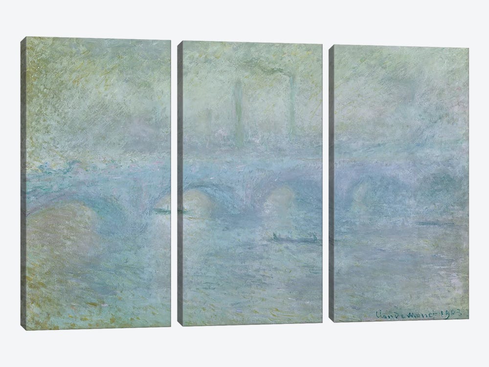 Waterloo Bridge: Effect of the Mist, 1903 by Claude Monet 3-piece Art Print