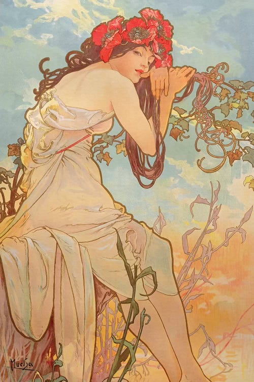 The Seasons: Summer, 1896 by Alphonse Mucha wall art