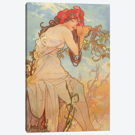 The Seasons: Summer, 1896 Canvas Print #BMN6981} by Alphonse Mucha Canvas Wall Art