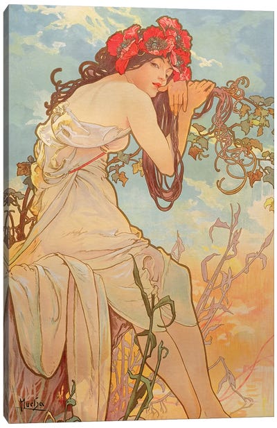 The Seasons: Summer, 1896 Canvas Art Print